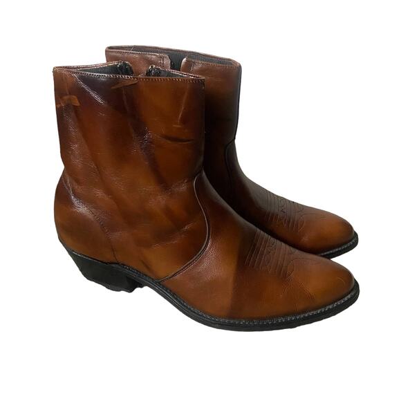 Walker Other - Walker Cowboy Boots Mens Sz 10.5D Brown Leather Western Pointed Toe Low Heel